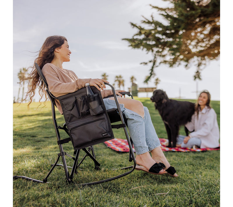 Oniva Woodland Rocking Camping Chair with Storage Caddy — View 6
