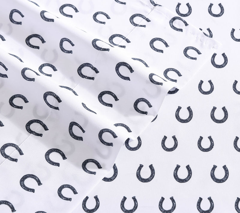 Wrangler Horseshoe Dots Navy TwinXL Microfiberheet Set — View 3