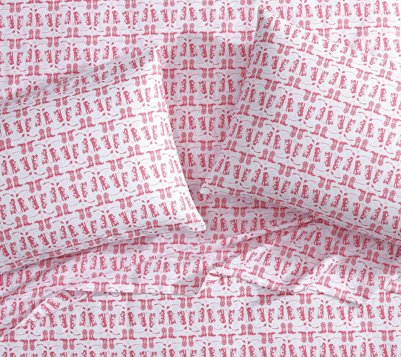 Wrangler Knockin Boots Pink King Microfiber Sheet Set — View 3