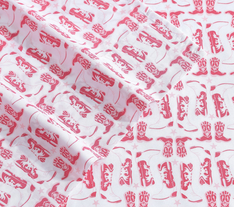 Wrangler Knockin Boots Pink King Microfiber Sheet Set — View 4