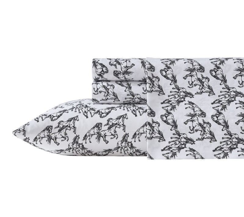 Wrangler Mustangs Black Full Microfiber Sheet Set — View 10