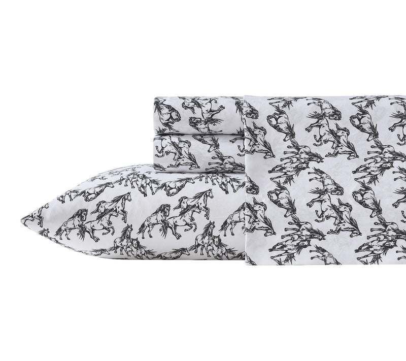 Wrangler Mustangs Black King Microfiber Sheet Set — View 10