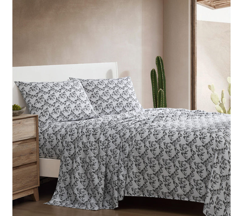 Wrangler Mustangs Black King Microfiber Sheet Set — Main view