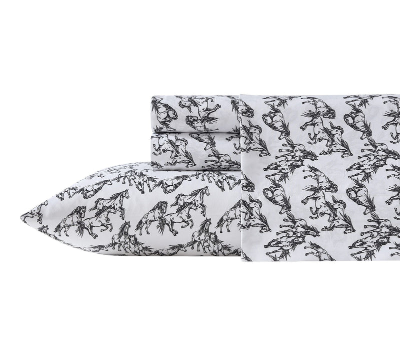 Wrangler Mustangs Black King Microfiber Sheet Set — View 2