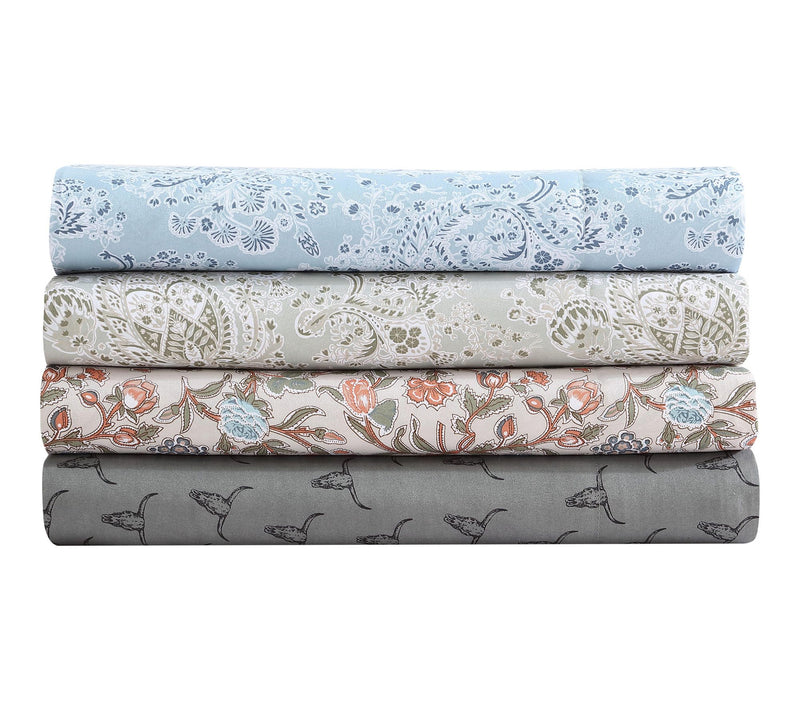 Wrangler Prairieland Paisley Blue King Microfiber Sheet Set — View 8