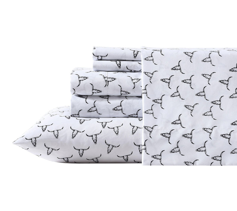 Wrangler Steer Skulls Black King Microfiber Shet Set — View 10