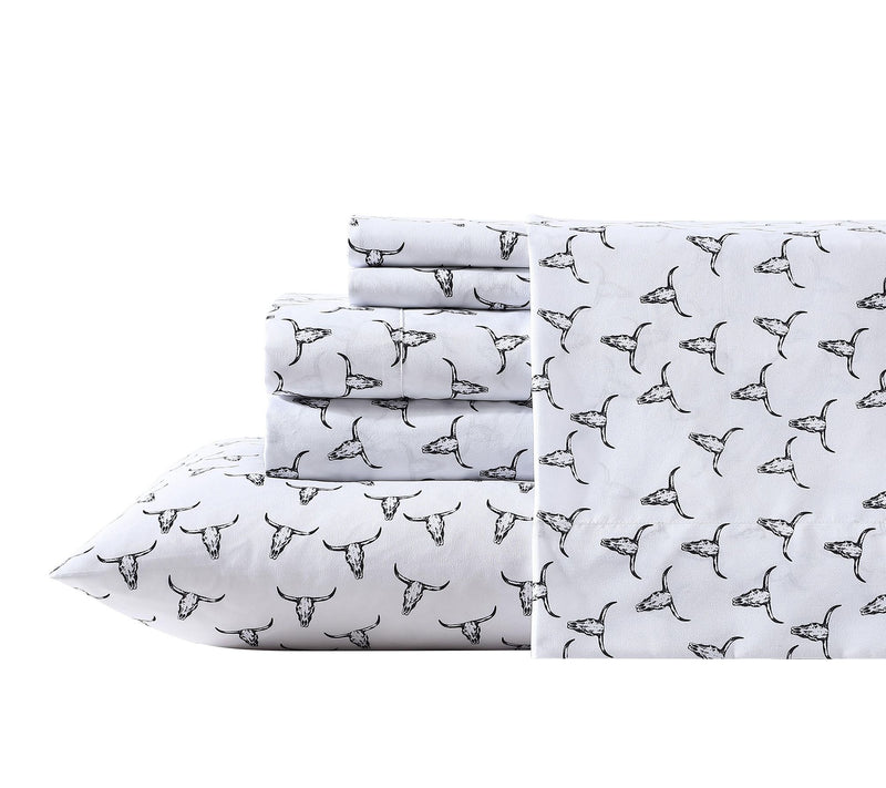 Wrangler Steer Skulls Black TwinXL Microfiber Sheet Set — View 2