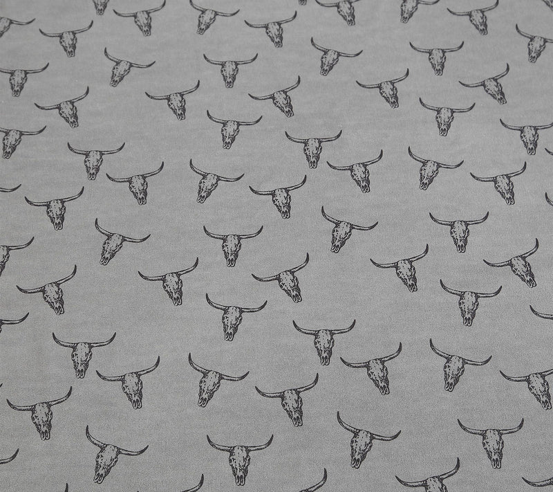 Wrangler Steer Skulls Grey King Microfiber Sheet Set — View 5