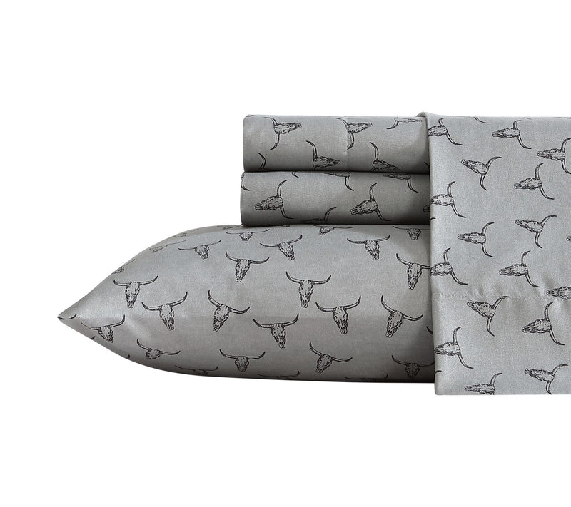 Wrangler Steer Skulls Grey TwinXL Microfiber Sheet Set — View 10