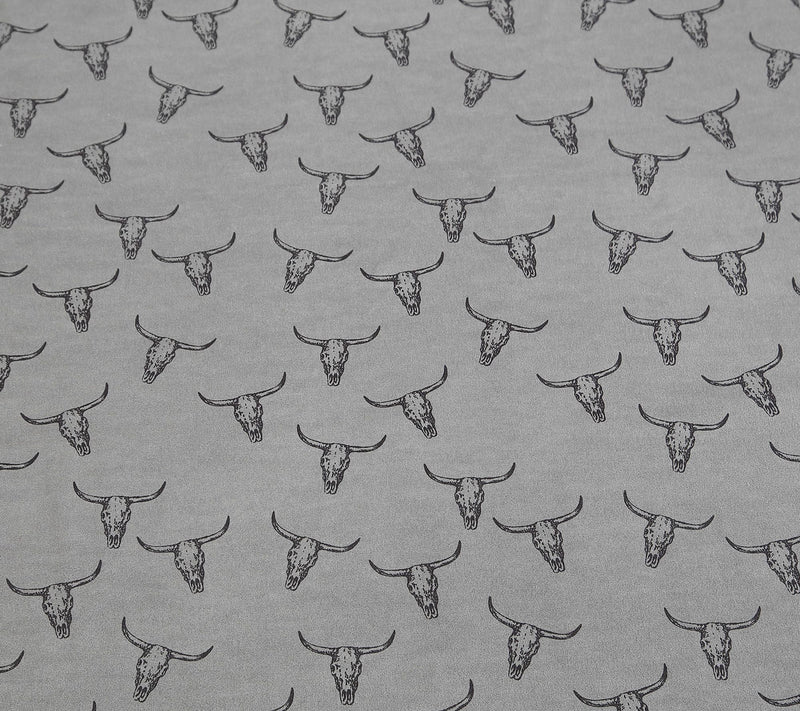 Wrangler Steer Skulls Grey TwinXL Microfiber Sheet Set — View 5