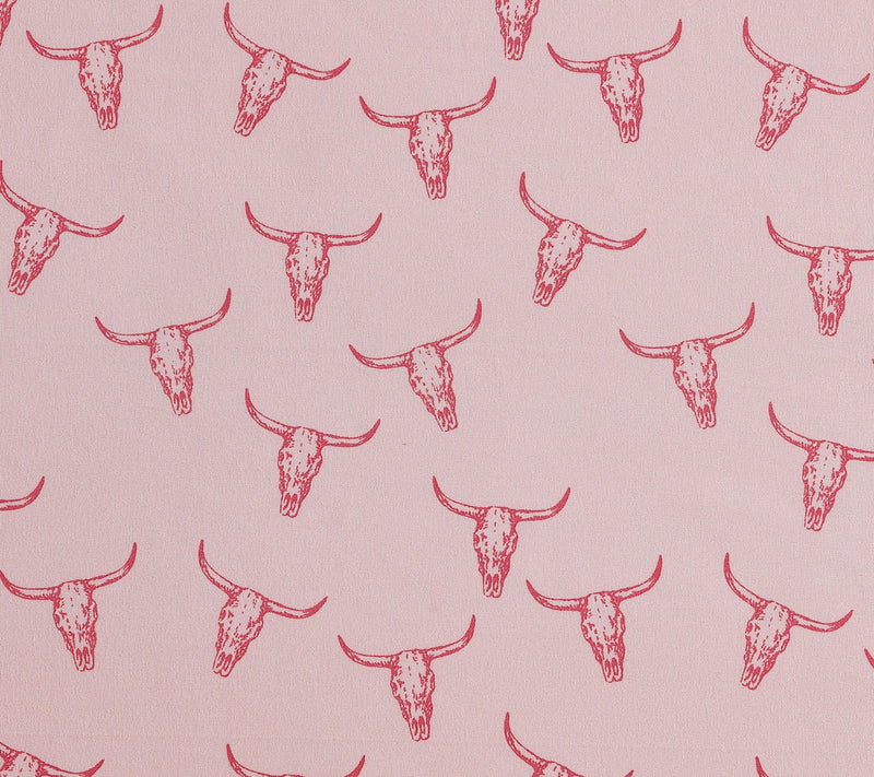 Wrangler Steer Skulls Pink Twin Microfiber Sheet Set — View 5