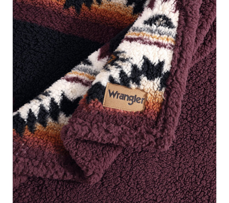 Wrangler Mountain Fog Rust Sherpa 50"X70" Throw — View 6
