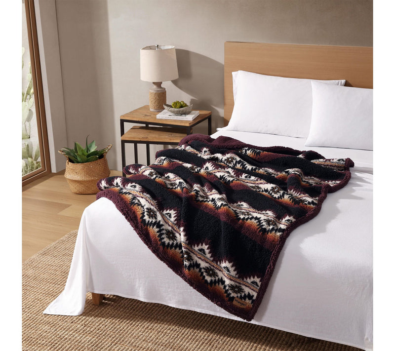 Wrangler Mountain Fog Rust Sherpa 50"X70" Throw — View 2