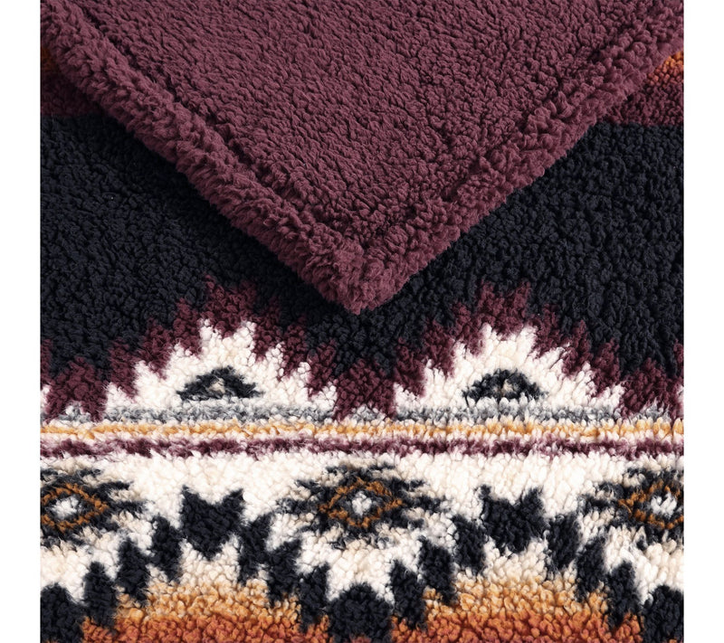 Wrangler Mountain Fog Rust Sherpa 50"X70" Throw — View 4