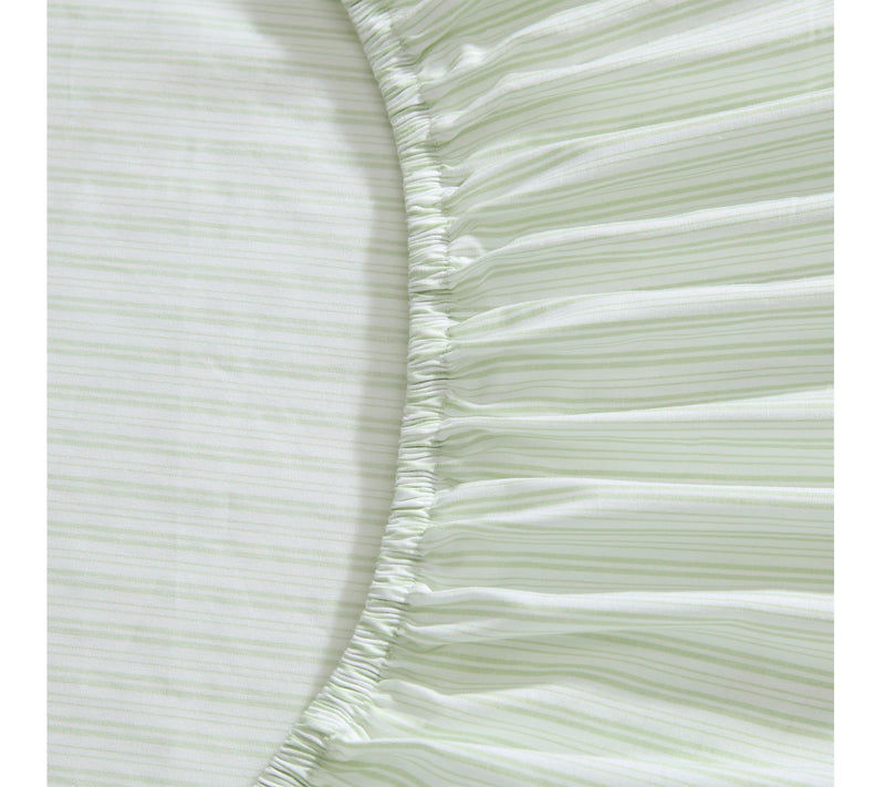 Laura Ashley Bedford Stripe Green Cotton King Sheet Set — View 4