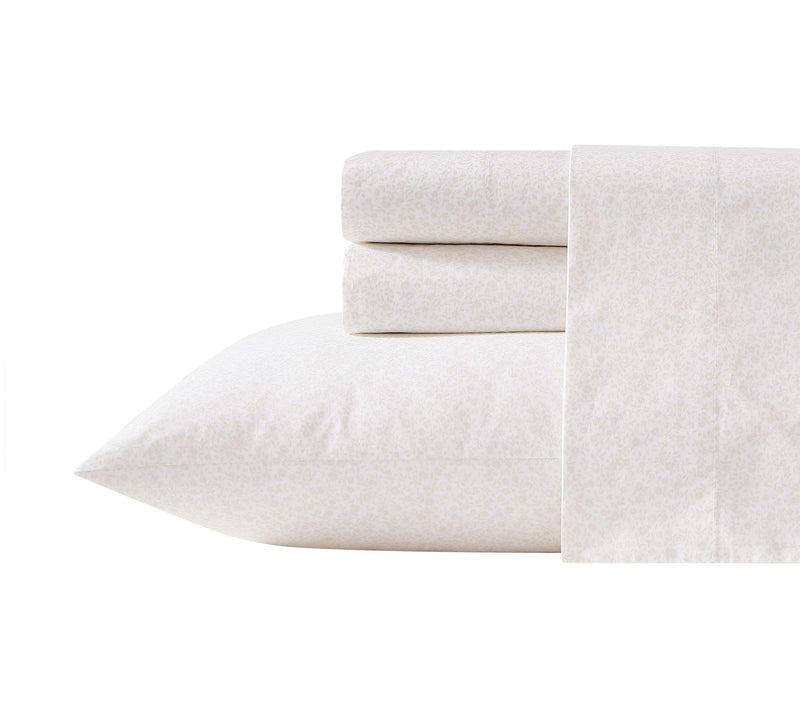 Laura Ashley Chelsie Vine Beige Cotton PercaleFull Sheet Set — View 10