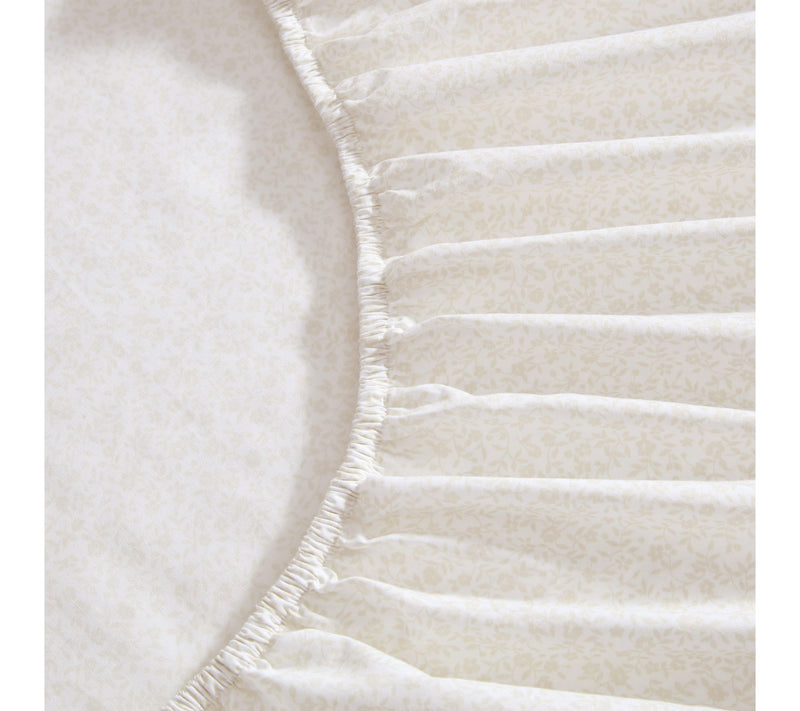 Laura Ashley Chelsie Vine Beige Cotton PercaleFull Sheet Set — View 4