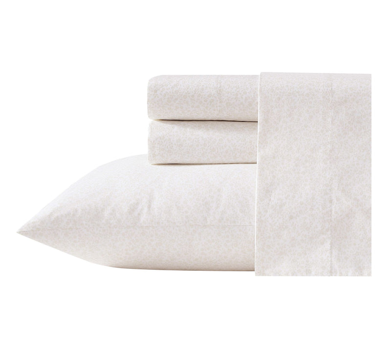 Laura Ashley Chelsie Vine Beige Cotton PercaleFull Sheet Set — View 2