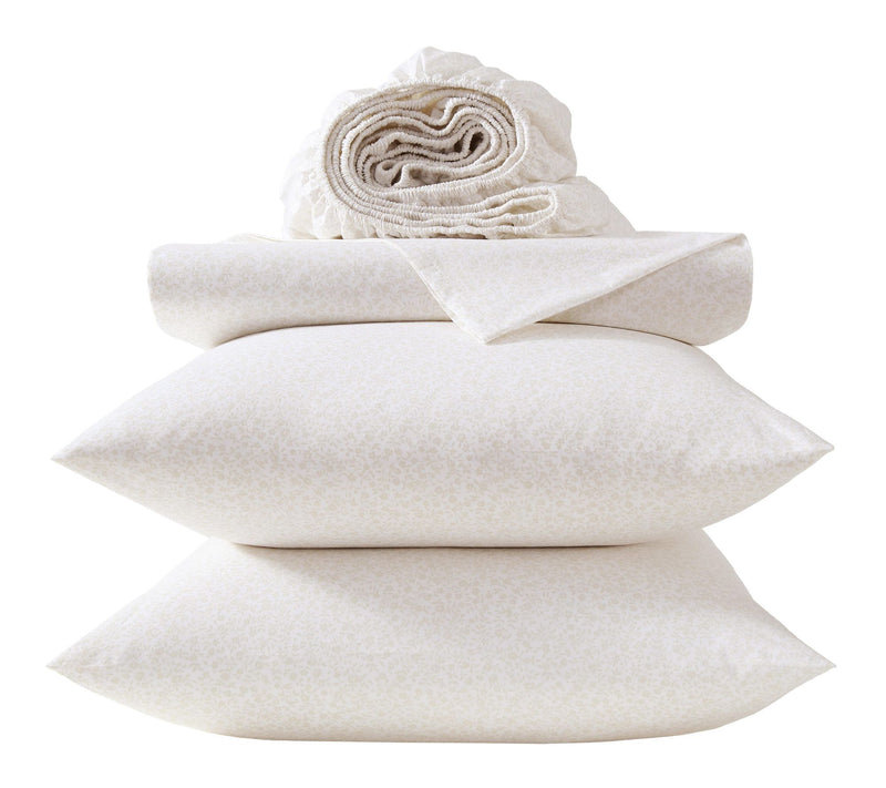 Laura Ashley Chelsie Vine Beige Cotton PercaleKing Sheet Set — View 6