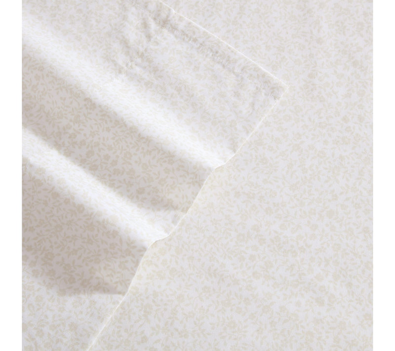 Laura Ashley Chelsie Vine Beige Cotton PercaleKing Sheet Set — View 3