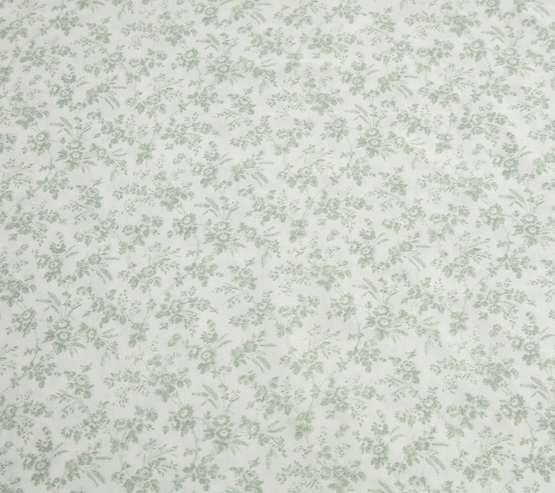 Laura Ashley Floral Toile Green Cotton Sateen Full Sheet Set — View 5