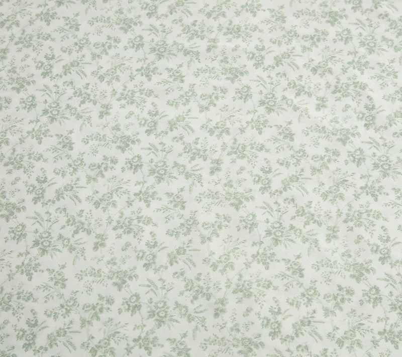 Laura Ashley Floral Toile Green Cotton Sateen King Sheet Set — View 5