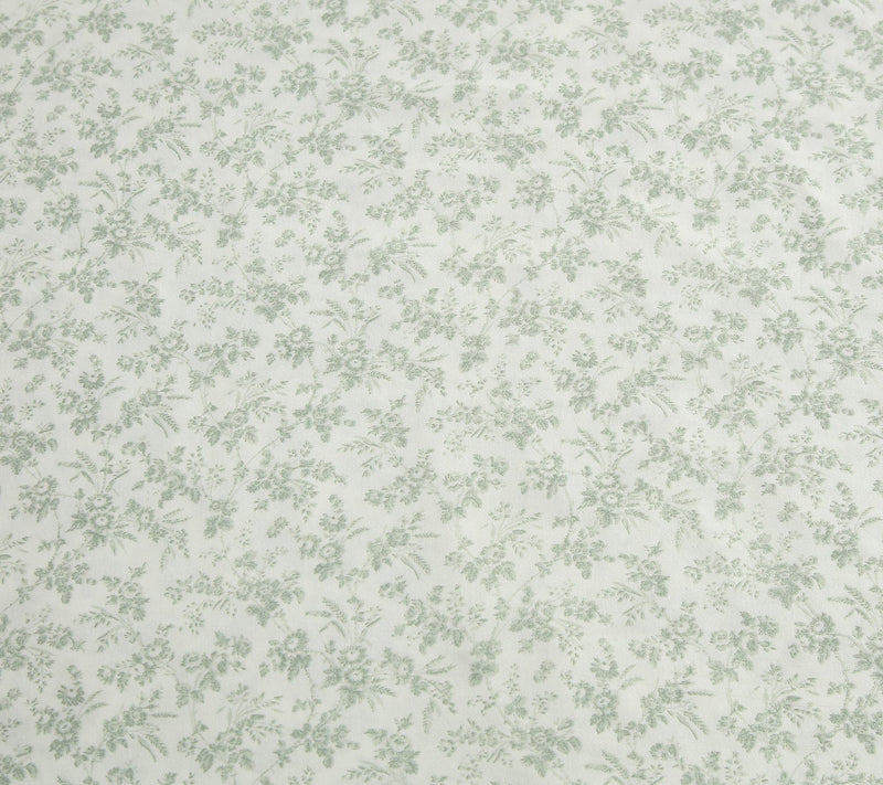 Laura Ashley Floral Toile Green Cotton Sateen Queen Sheet Set — View 5
