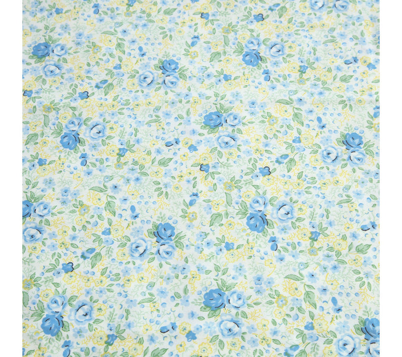 Laura Ashley Rowena Blue/Yellow Cotton Sateen King Sheet Set — View 5