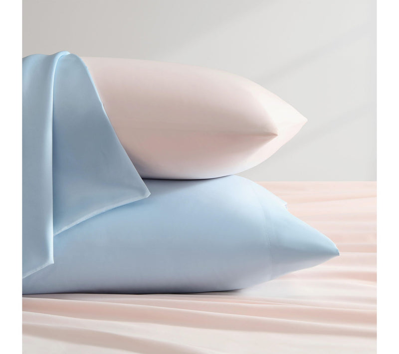 Laura Ashley Satin Bliss Blue Twin Sheet Set — View 7