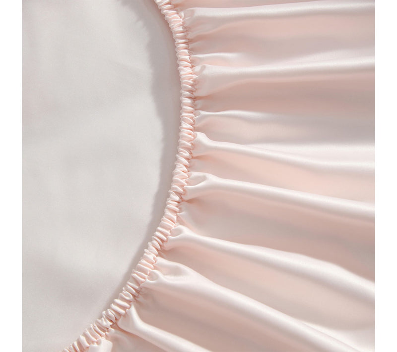 Laura Ashley Satin Bliss Pink Twin Sheet Set — View 4