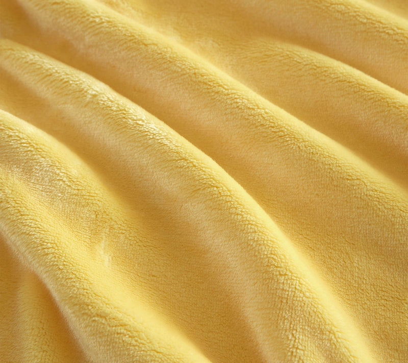 Martha Stewart Bedford Yellow Plush Twin Blanket — View 5