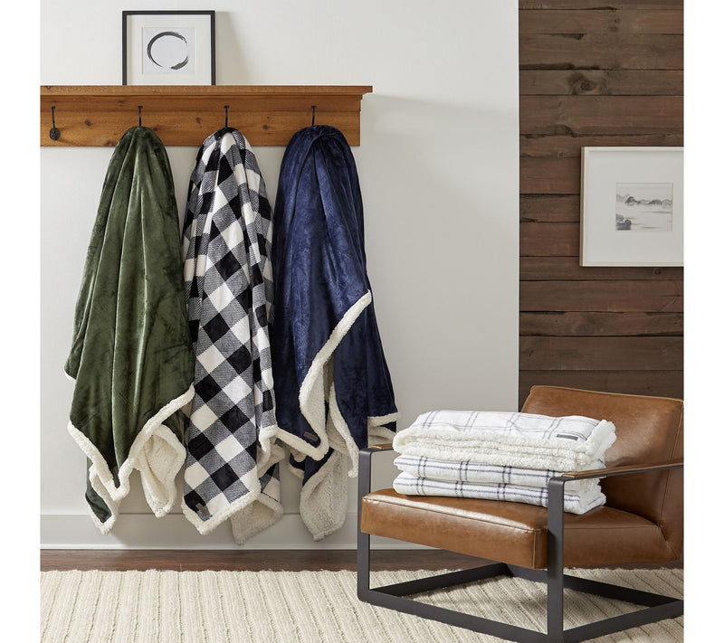 Martha Stewart Bedford Green Plush King Blanket — View 7