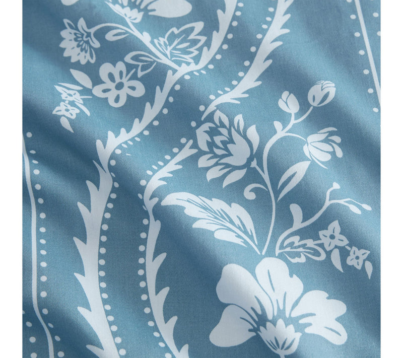 Martha Stewart Sophia Stripe Blue Cotton QueenComforter Set — View 6