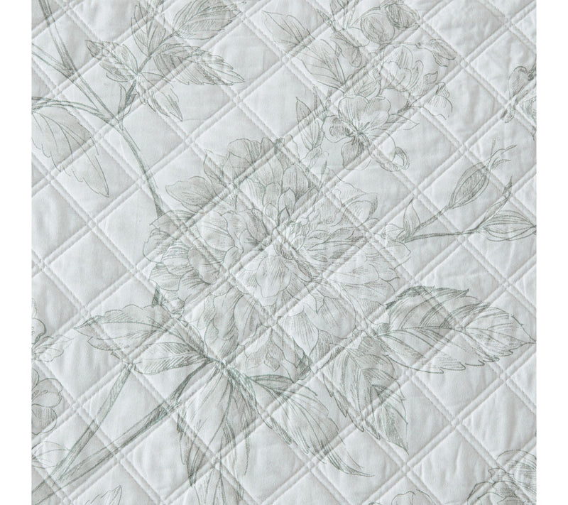 Martha Stewart Vine Flora Green Cotton King Quilt Set — View 6