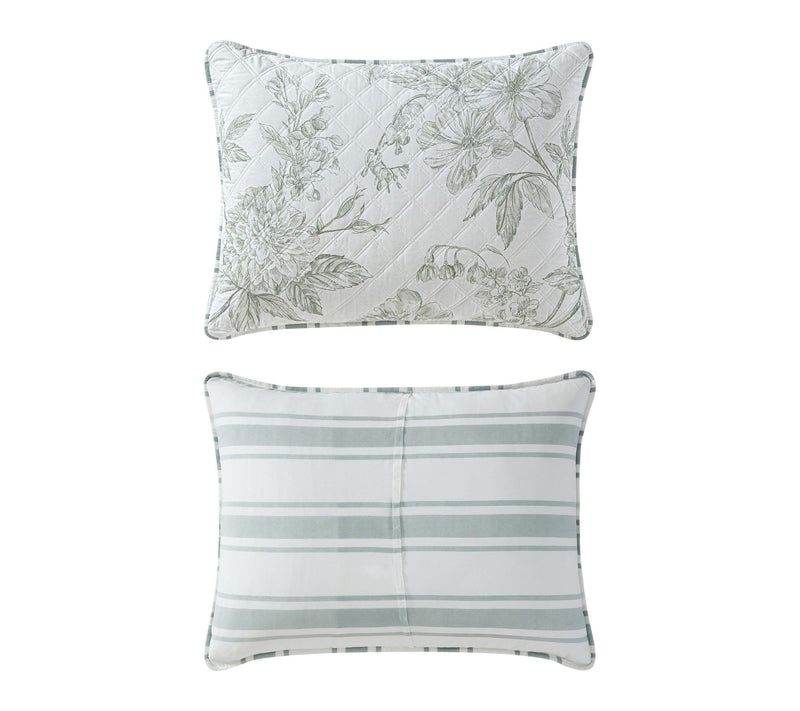 Martha Stewart Vine Flora Green Cotton King Quilt Set — View 5