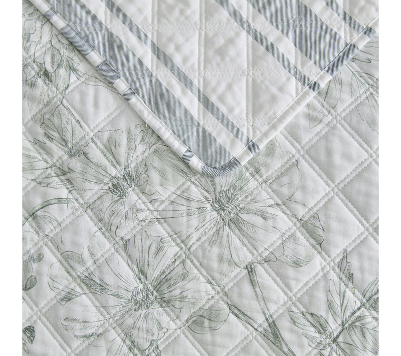 Martha Stewart Vine Flora Green Cotton King Quilt Set — View 4