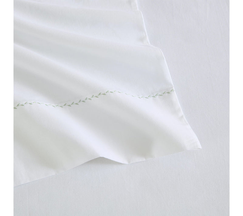 Martha Stewart Lilly Pond Leaf Green Cotton Queen Sheet Set — View 4