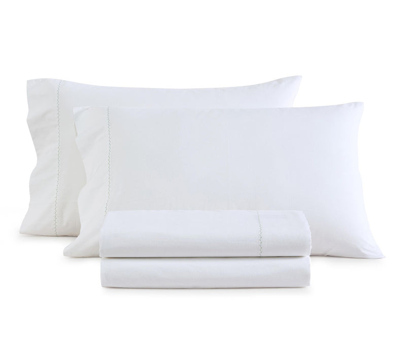 Martha Stewart Lilly Pond Leaf Green Cotton Full Sheet Set — Main view