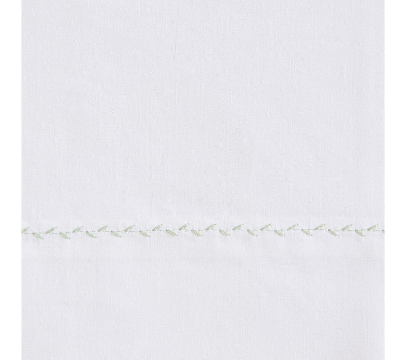 Martha Stewart Lilly Pond Leaf Green Cotton Full Sheet Set — View 6