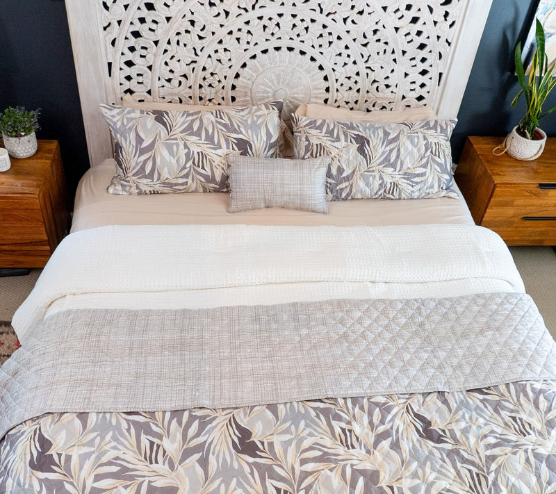 Printed Palm Reversible King Quilt Set with Pillow by Kim Gravel — View 6