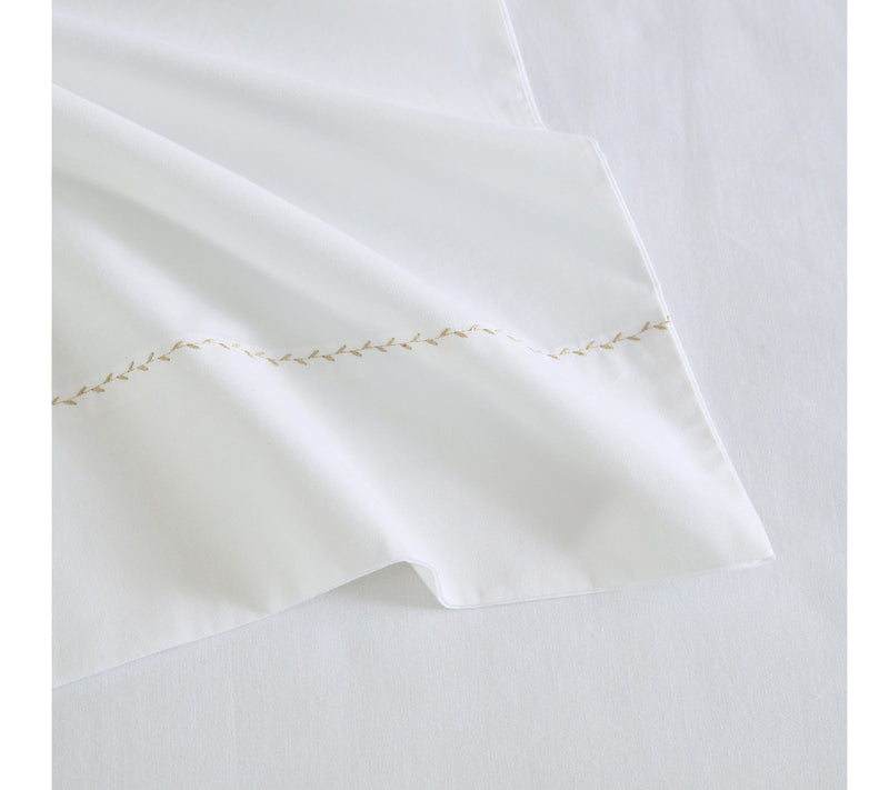 Martha Stewart Lilly Pond Leaf Beige Cotton King Sheet Set — View 4