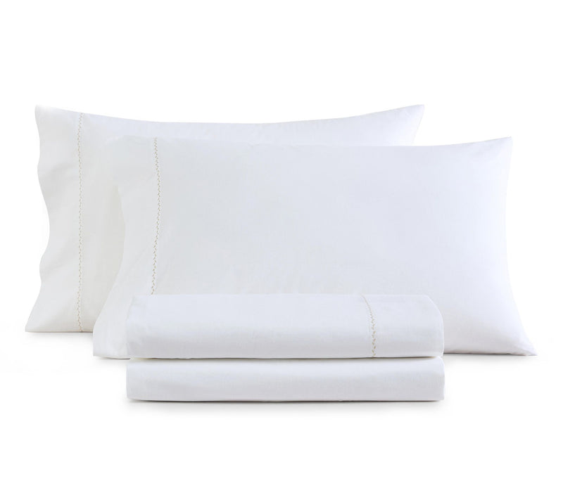 Martha Stewart Lilly Pond Leaf Beige Cotton Full Sheet Set — Main view