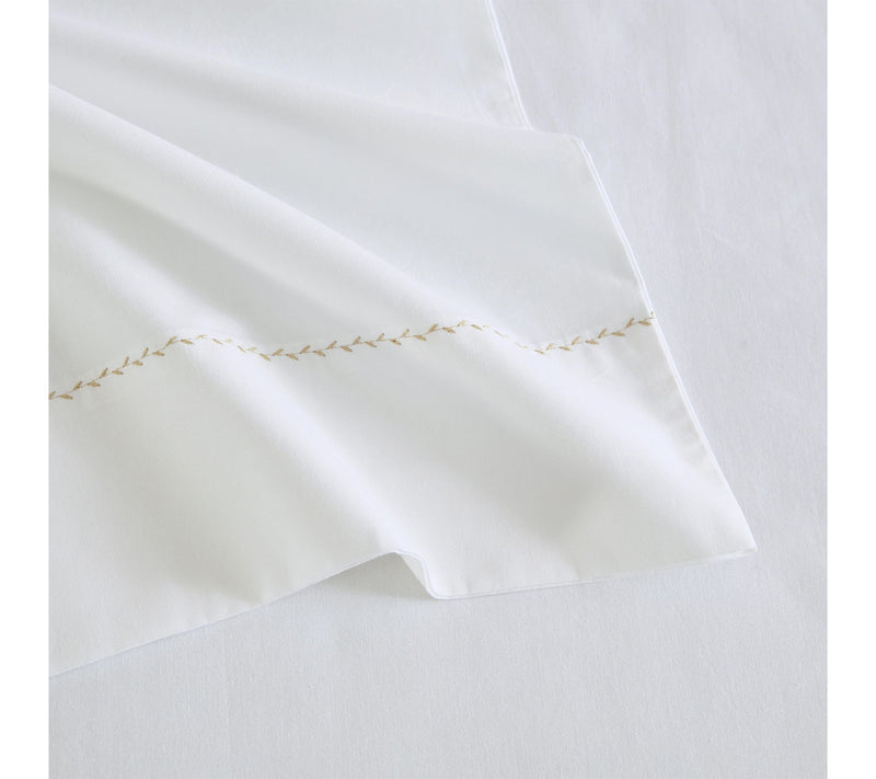 Martha Stewart Lilly Pond Leaf Beige Cotton Twin Sheet Set — View 4