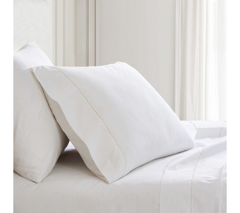 Martha Stewart Lilly Pond Leaf Beige Cotton Twin Sheet Set — View 8