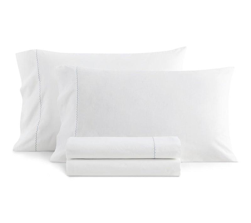 Martha Stewart Lilly Pond Leaf Blue Cotton TwinSheet Set — View 10