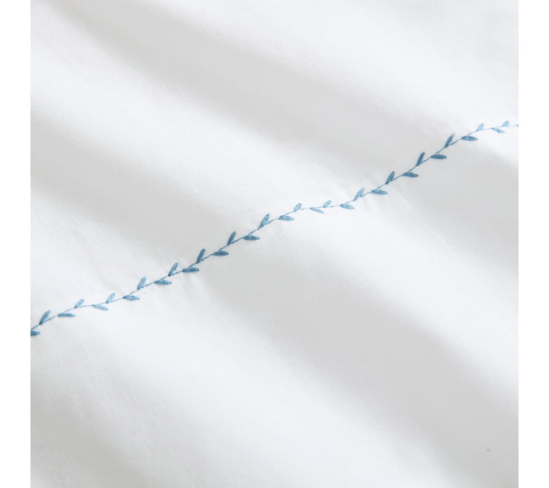Martha Stewart Lilly Pond Leaf Blue Cotton TwinSheet Set — View 6
