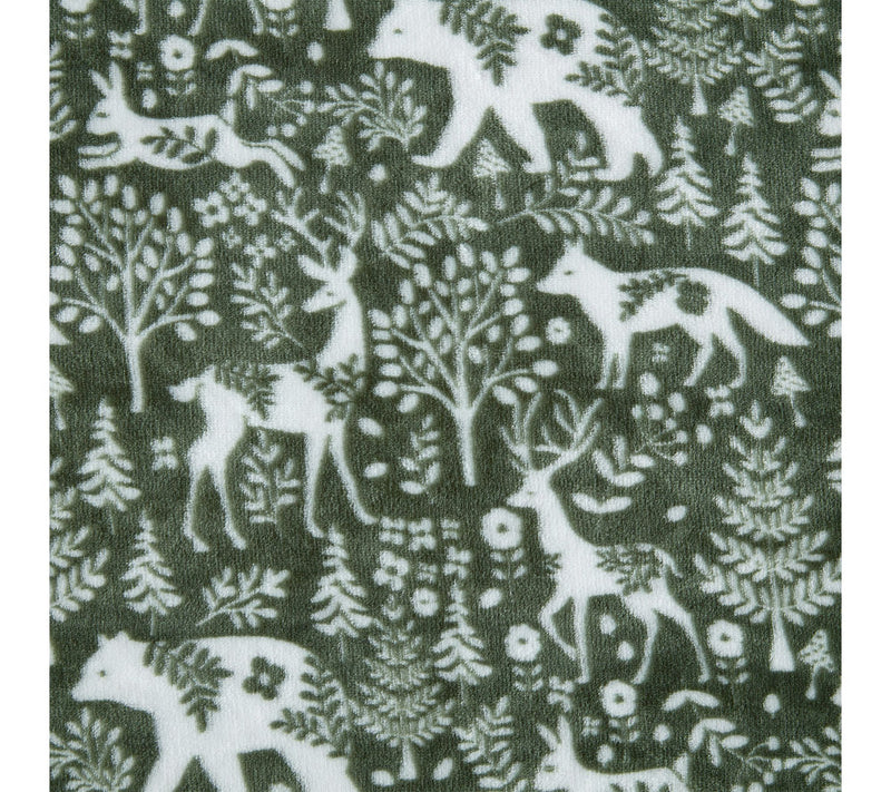 Martha Stewart Nordic Forest Green Plush 60"X70" Throw — View 5