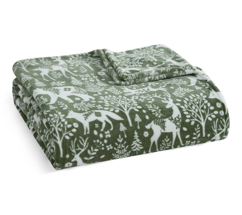 Martha Stewart Nordic Forest Green Plush 60"X70" Throw — View 10