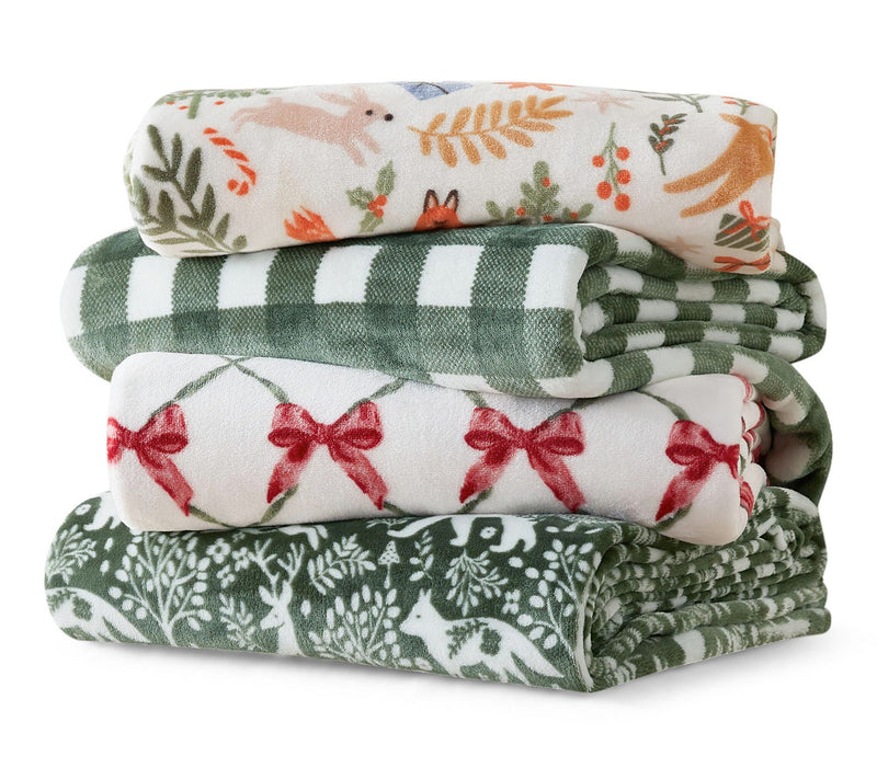 Martha Stewart Nordic Forest Green Plush 60"X70" Throw — View 6