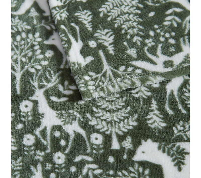 Martha Stewart Nordic Forest Green Plush 60"X70" Throw — View 3